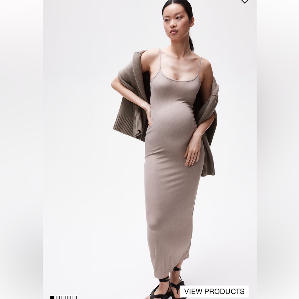MAMA LONG RIBBED DRESS-Small